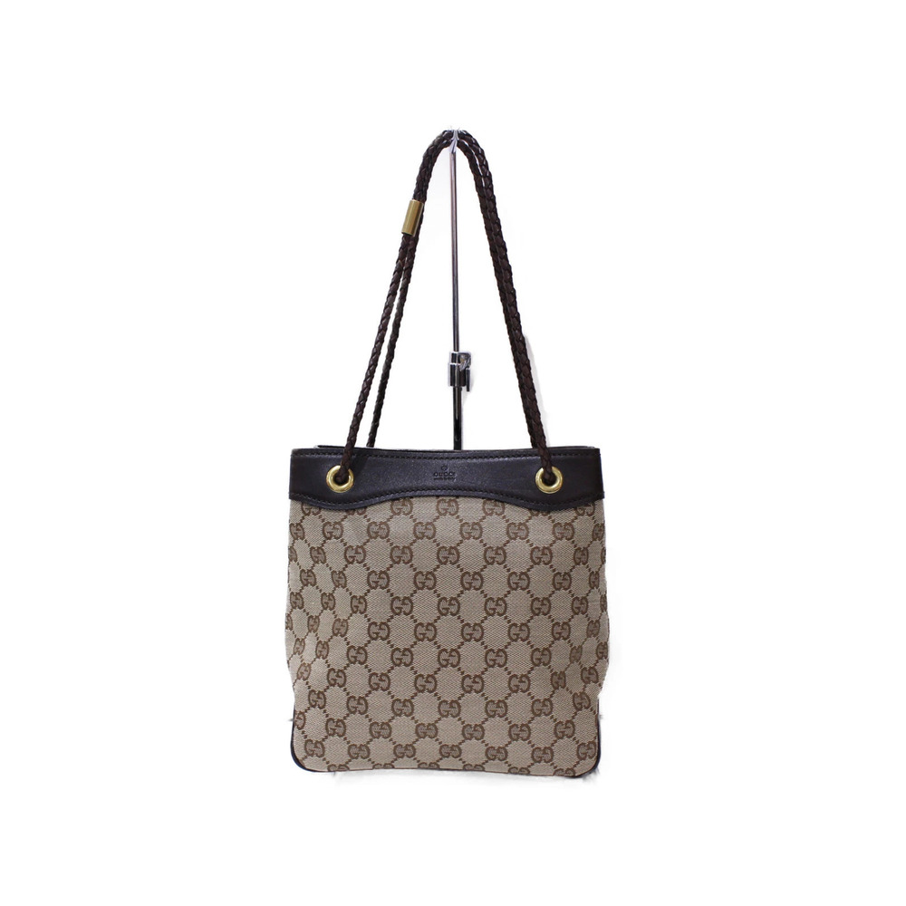 GUCCI GG canvas handbag bag Shoulder Beige brown